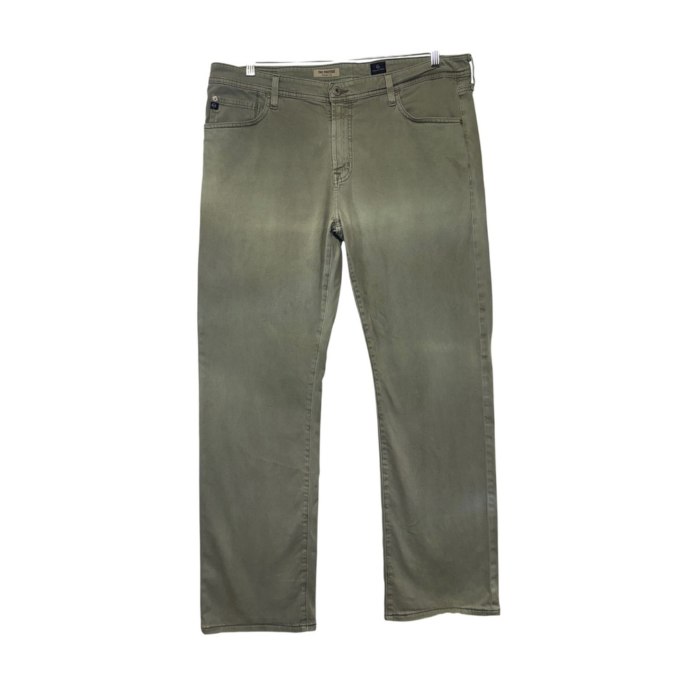 AG Adriano Goldschmied Green The Protege Straight Leg Pants 40x32 (tagged 38x34)